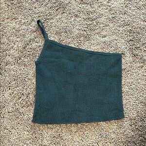 Teal One-Shoulder Knit Top